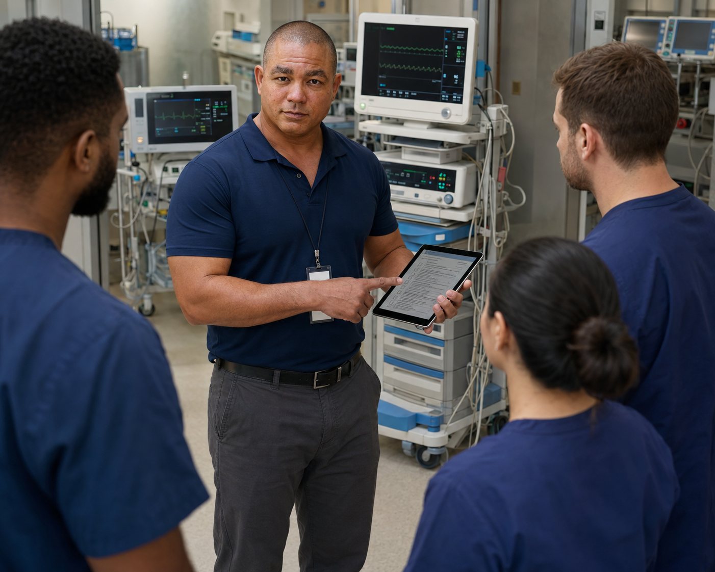 BiomedRx technician performing medical equipment certification to protect patient safety