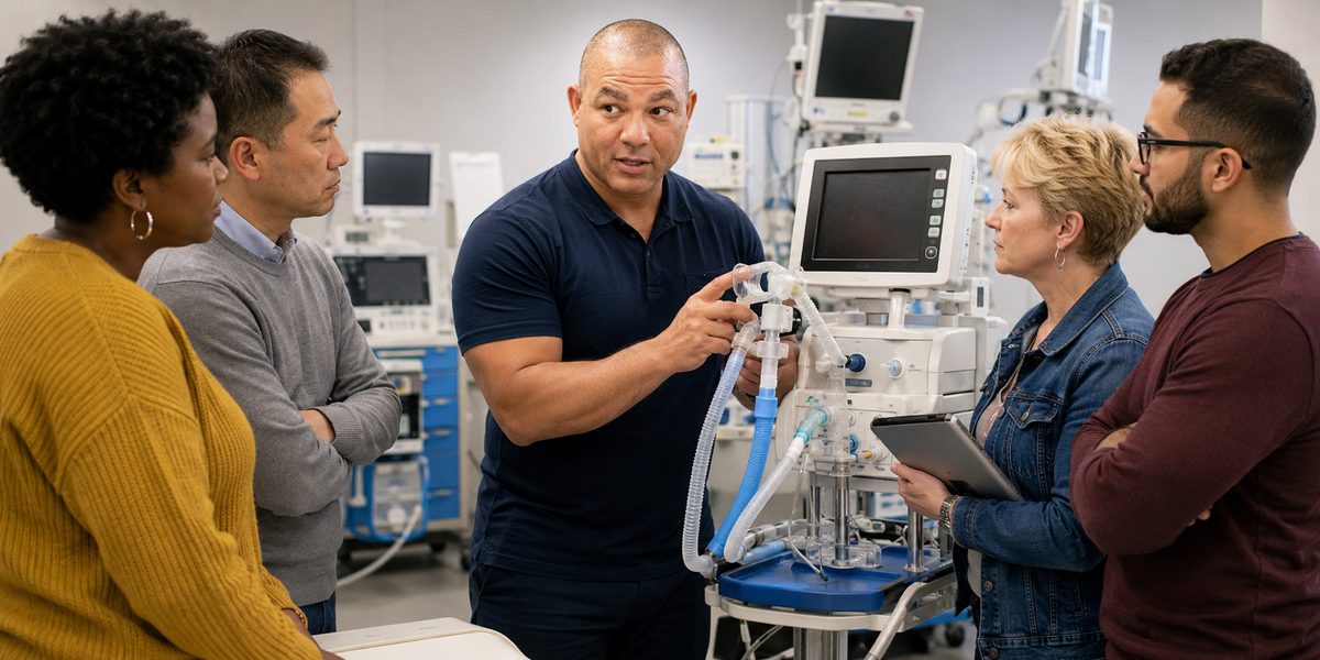Devin Leads Ventilator Maintenance Training Devin Leads Ventilator Maintenance Training