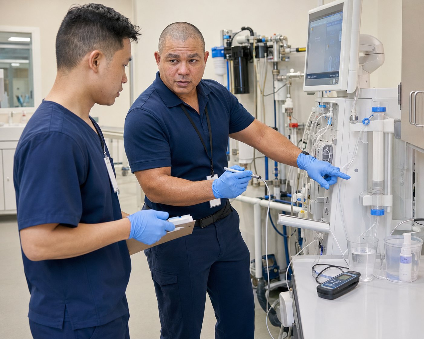 BiomedRx technician performing biomedical equipment certification to protect patient safety