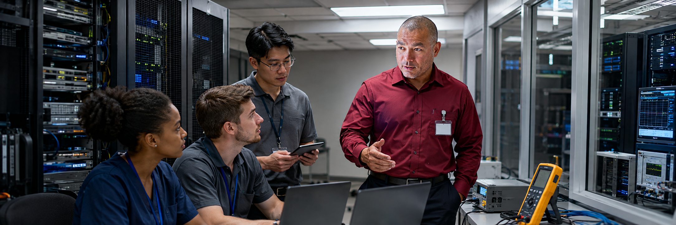 Biomedical equipment repair and bench calibration | BiomedRx HTM services Biomedical equipment repair shop bench calibration with an electrical safety analyzer