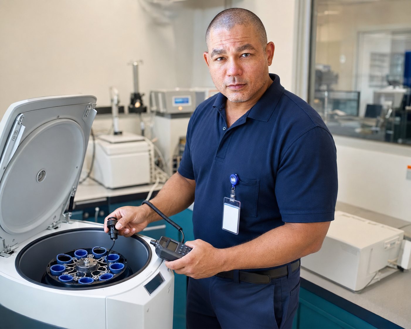 BiomedRx technician performing biomedical equipment maintenance to protect patient safety